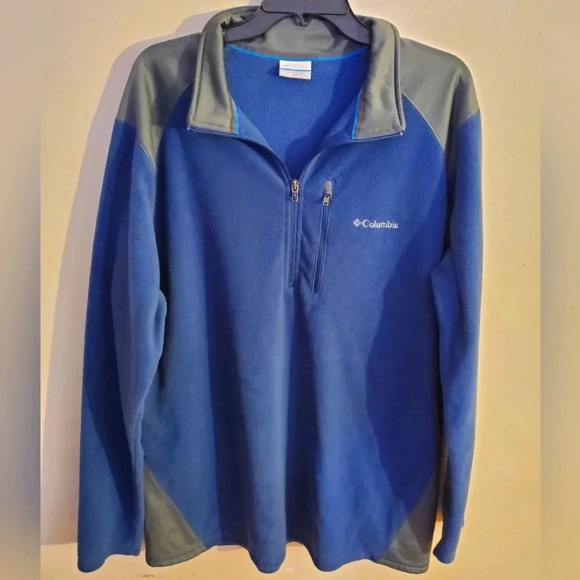 Columbia men's pullover 1/4 zip performance fleece blue/grey size XL - Picture 1 of 7